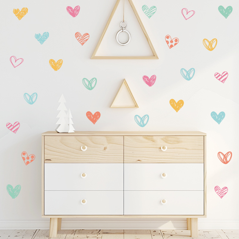 New Colorful Heart Wall Sticke - Baby Nursery Wallpaper Girl ulasan dan harga