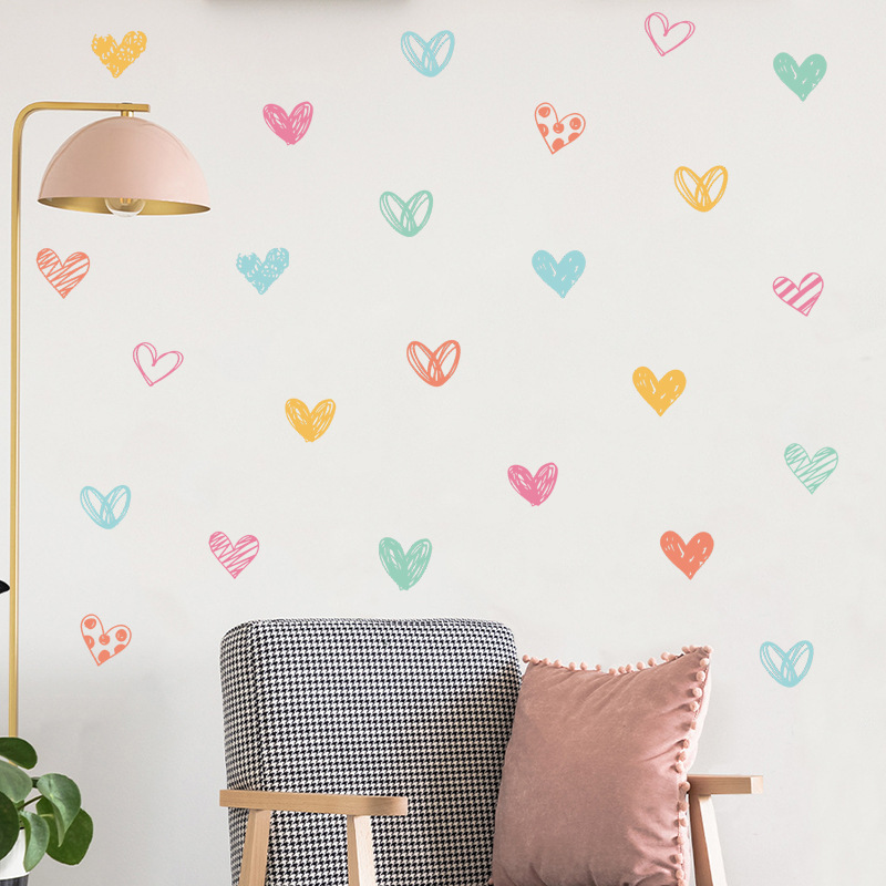 New Colorful Heart Wall Sticke - Baby Nursery Wallpaper Girl ulasan dan harga