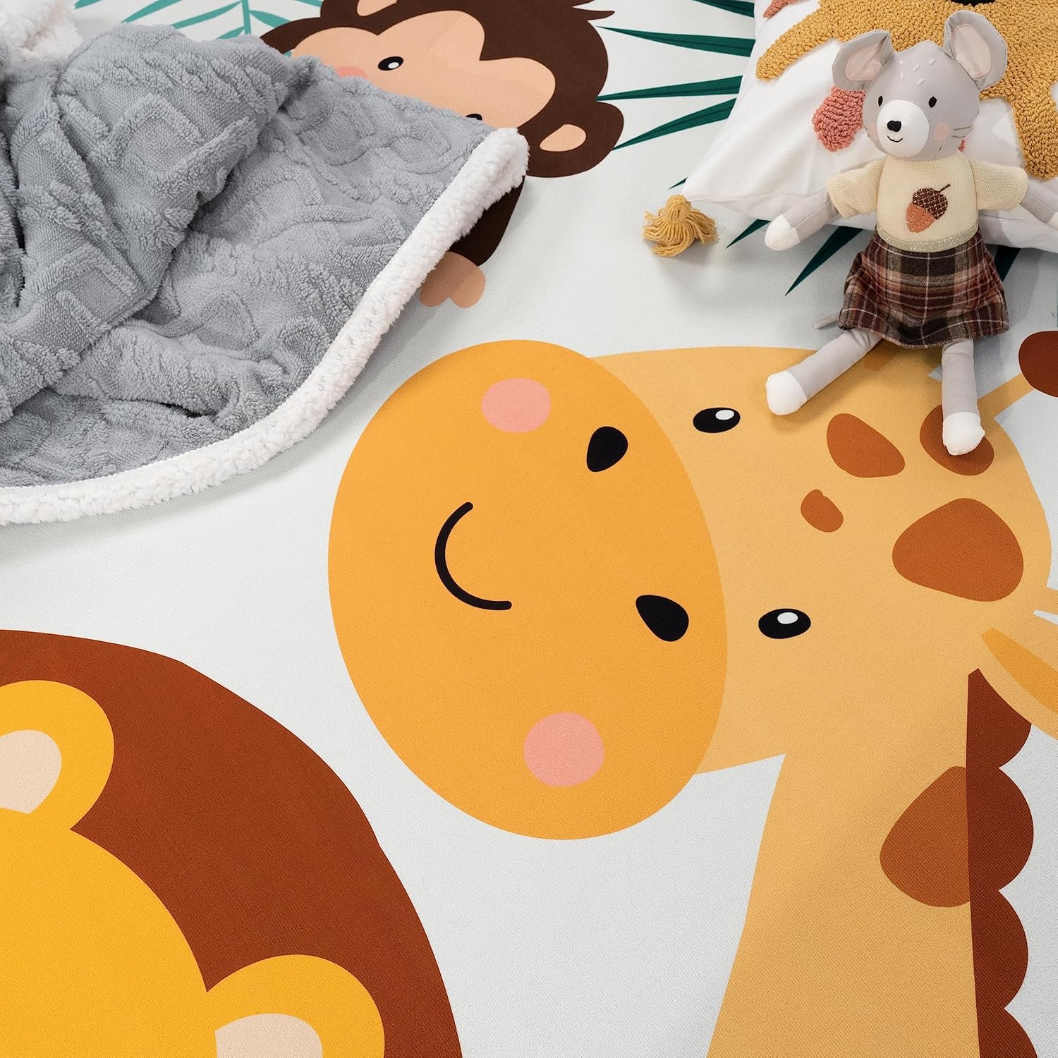 Soft Round Jungle Animal Print - Baby Nursery Animal Theme ulasan dan harga