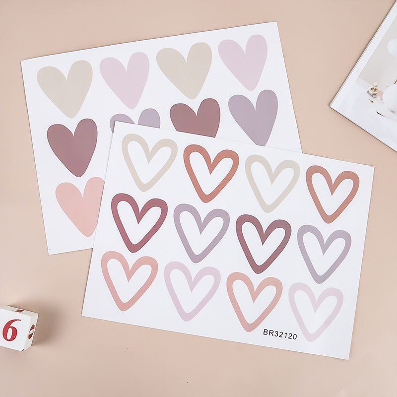 2pcs Lovely Hearts Ins Wall St - Baby Nursery Mural Wallpaper ulasan dan harga