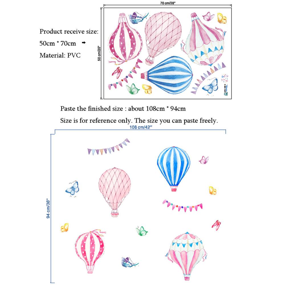 Cartoon Hot Air Balloon Wall S - Baby Nursery Mural Wallpaper ulasan dan harga