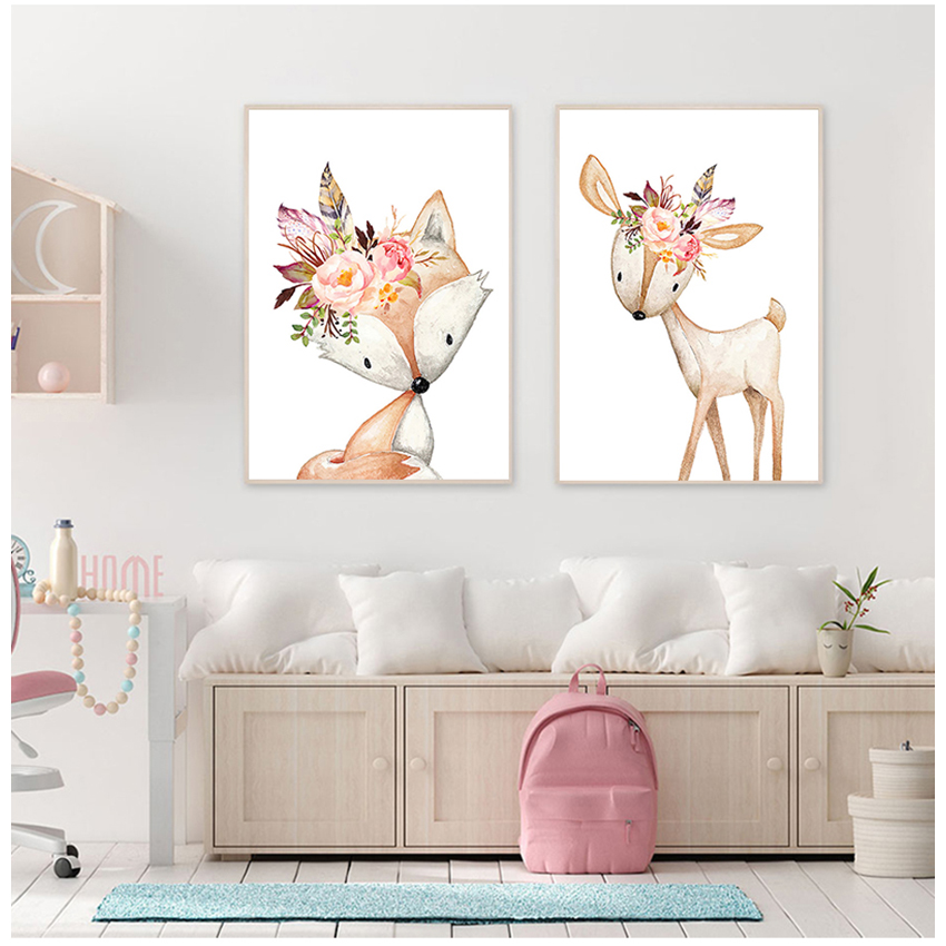 Baby Room Wall Art Canvas Pict - Baby Nursery Animal Pictures ulasan dan harga