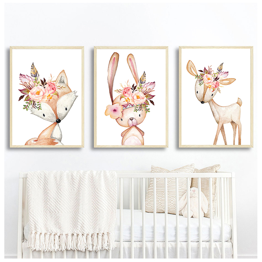Baby Room Wall Art Canvas Pict - Baby Nursery Animal Pictures ulasan dan harga