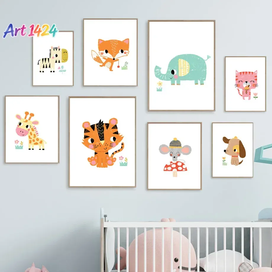 Cartoon Baby Animal Nursery Wa - Baby Nursery Zoo Animals ulasan dan harga