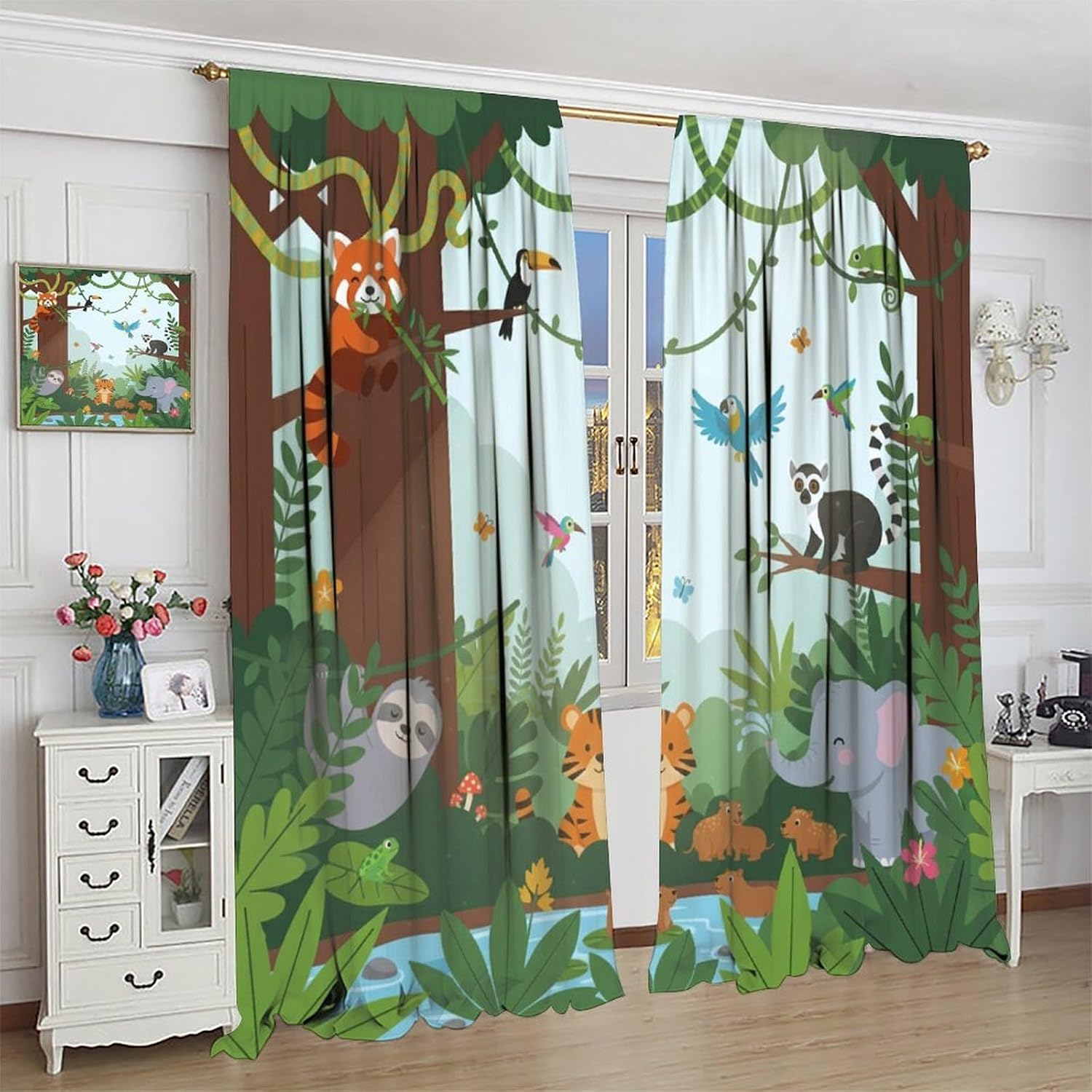 Aesthetic Tropical Jungle Anim - Baby Nursery Youtube ulasan dan harga