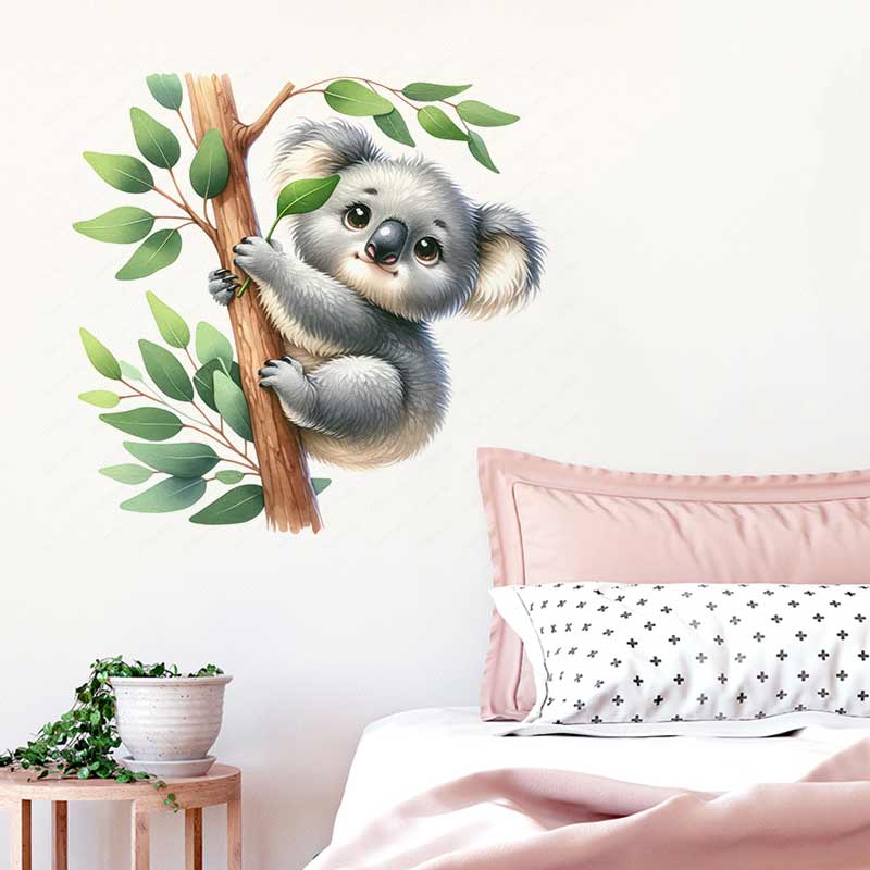 Cute Koala Wall Sticker Baby K - Baby Nursery Mural Wallpaper ulasan dan harga