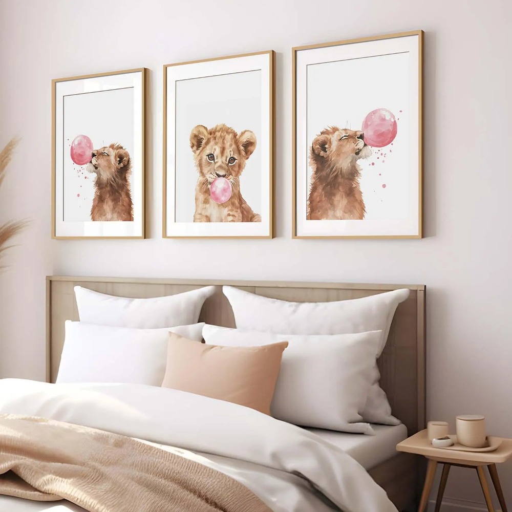 Lion Cub Nursery Wall Art Set  - Baby Nursery Animal Theme ulasan dan harga