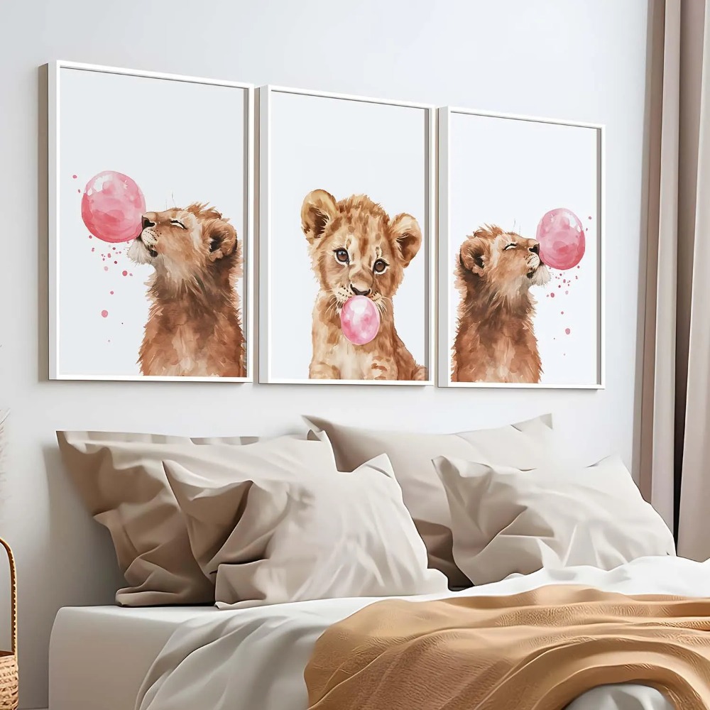 Lion Cub Nursery Wall Art Set  - Baby Nursery Animal Theme ulasan dan harga