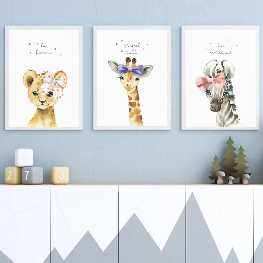 Lion Zebra Giraffe Elephant Hi - Baby Nursery Animal Pictures ulasan dan harga
