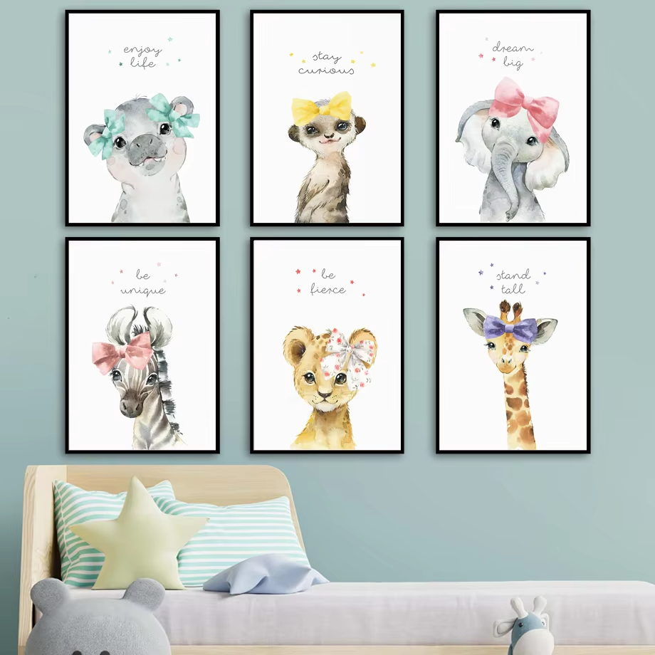 Lion Zebra Giraffe Elephant Hi - Baby Nursery Animal Pictures ulasan dan harga