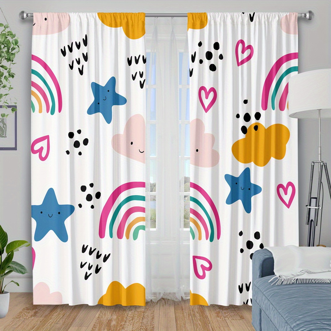 Cute Rainbow Stars Hearts Nurs - Baby Nursery Youtube ulasan dan harga