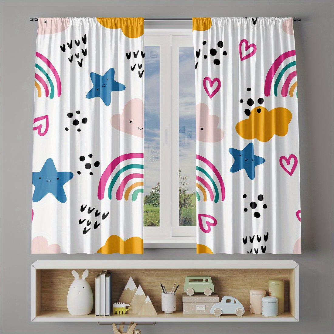 Cute Rainbow Stars Hearts Nurs - Baby Nursery Youtube ulasan dan harga