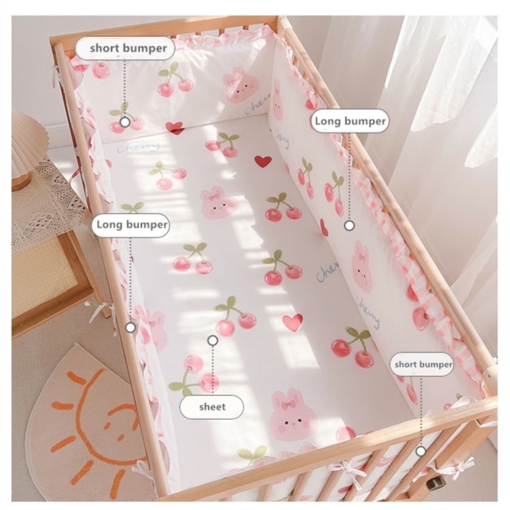 5Pcs Crib Bedding Set Girl Bab - Baby Nursery Sets ulasan dan harga