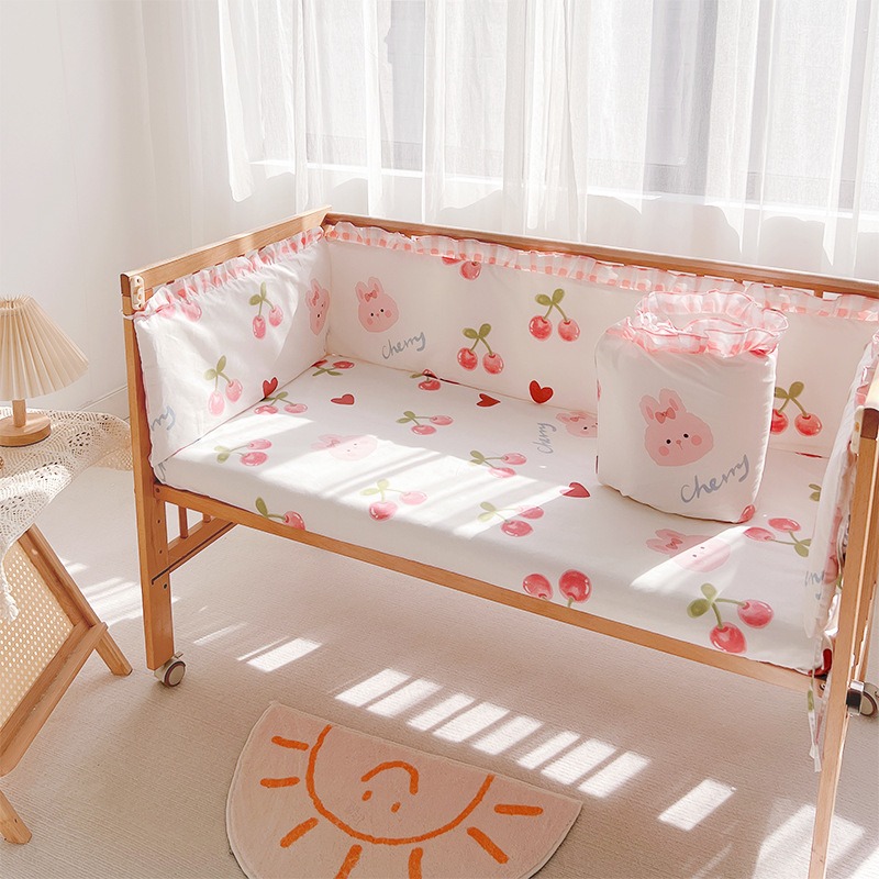 5Pcs Crib Bedding Set Girl Bab - Baby Nursery Sets ulasan dan harga