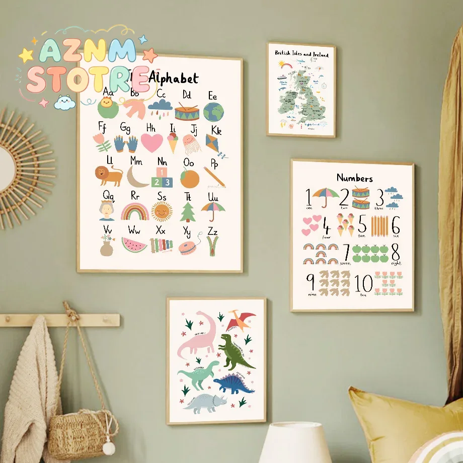 Animal World Map Dinosaur Alph - Baby Nursery Animal Pictures ulasan dan harga