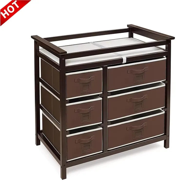 Modern Wooden Baby Dresser wit - Baby Nursery Sets ulasan dan harga