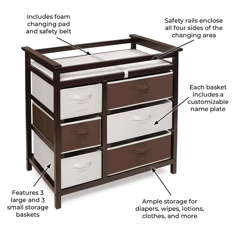 Modern Wooden Baby Dresser wit - Baby Nursery Sets ulasan dan harga