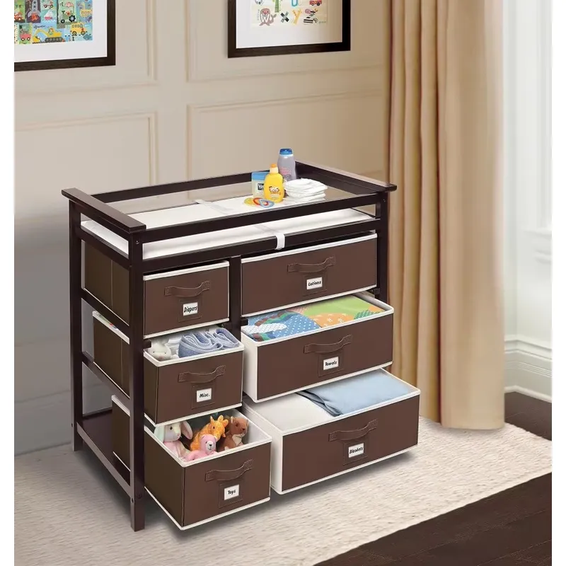Modern Wooden Baby Dresser wit - Baby Nursery Sets ulasan dan harga