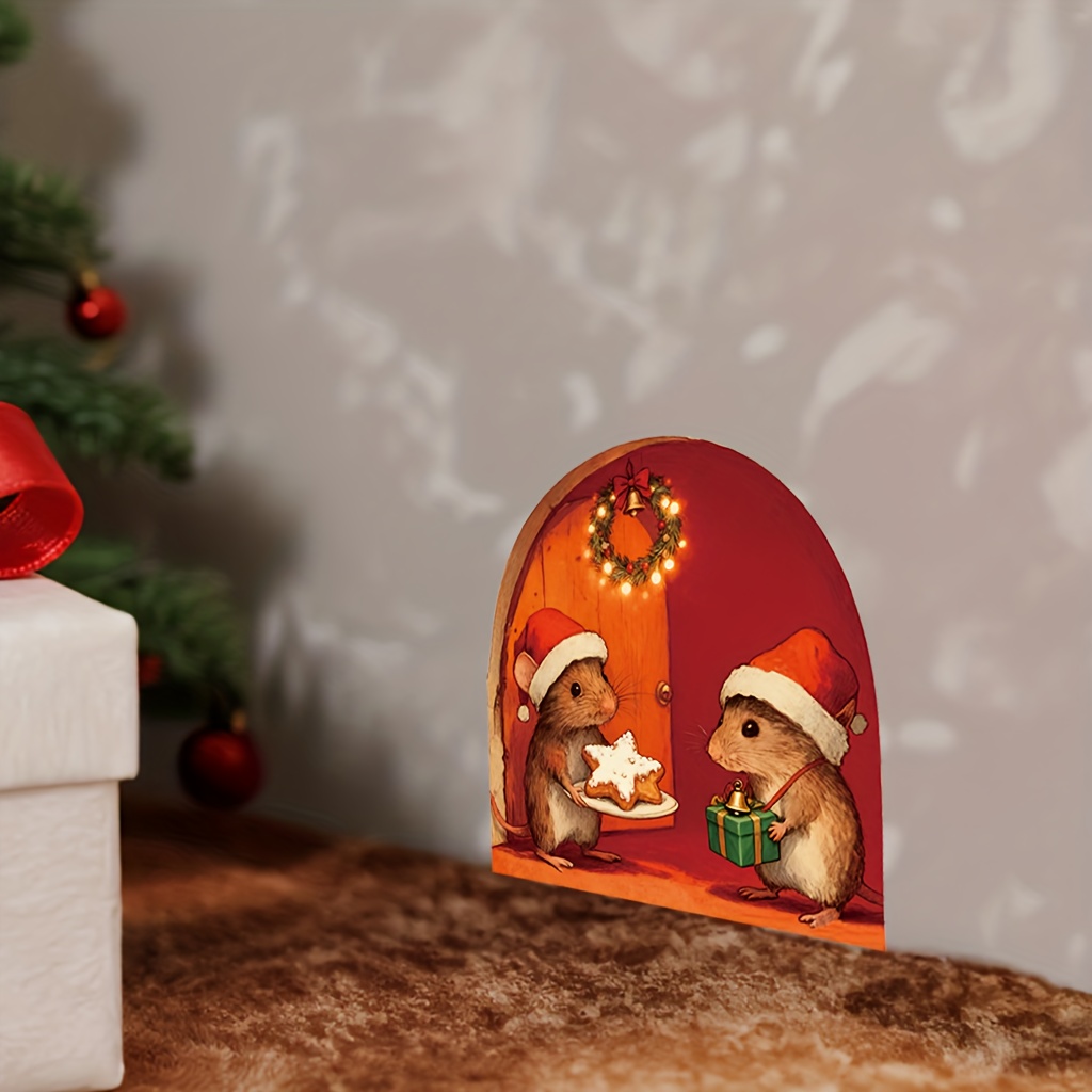 Festive Christmas Mouse Hole W - Baby Nursery Mural Wallpaper ulasan dan harga