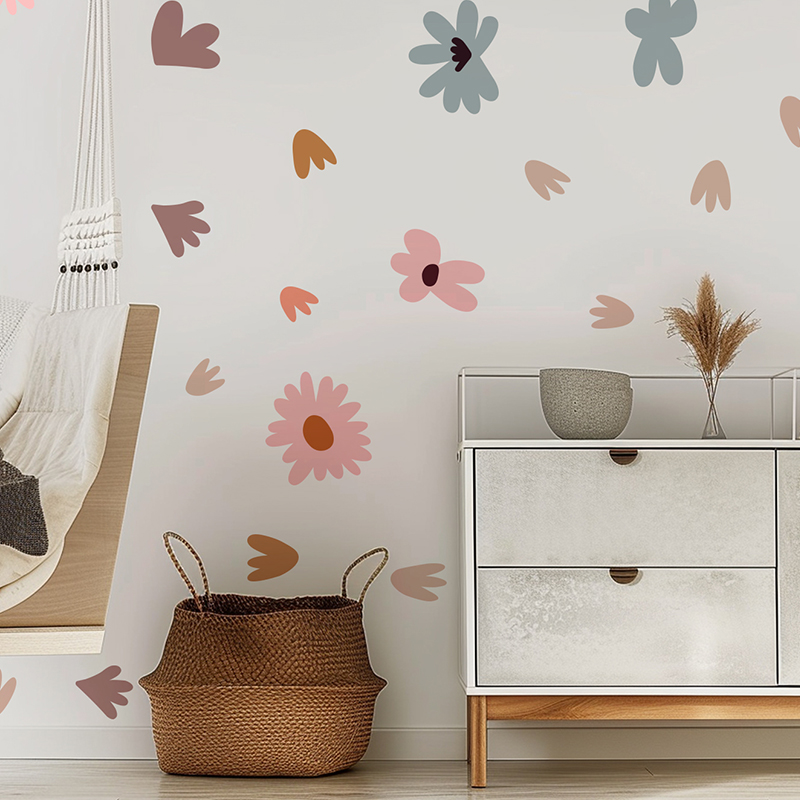 DIY Multicolored Flowers Wall  - Baby Nursery Wallpaper Girl ulasan dan harga