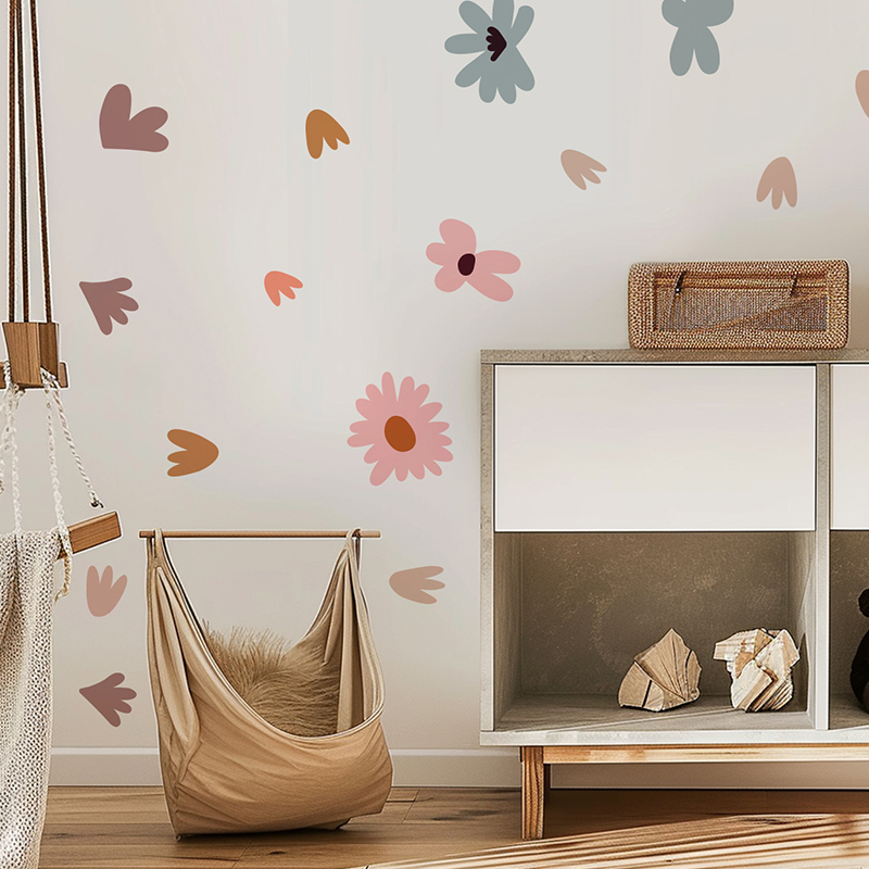 DIY Multicolored Flowers Wall  - Baby Nursery Wallpaper Girl ulasan dan harga