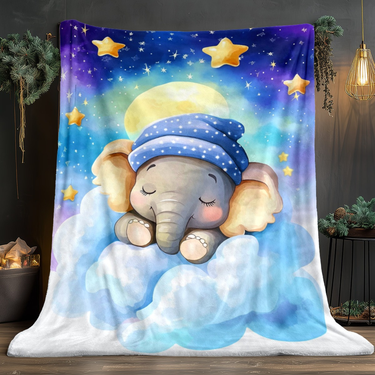 Sleeping Baby Elephant Cloud S - Baby Nursery Animal Theme ulasan dan harga