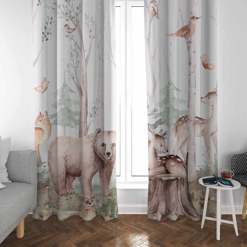 Forest Animals Curtains Kids N - Baby Nursery Youtube ulasan dan harga