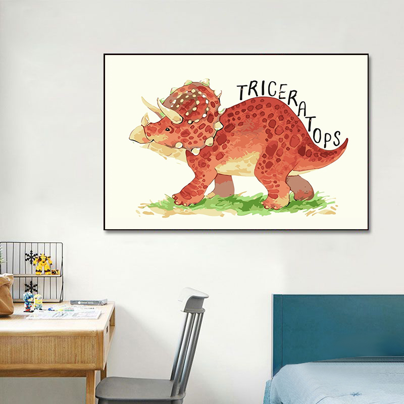 Watercolor Dinosaur Poster Nur - Baby Nursery Animal Pictures ulasan dan harga