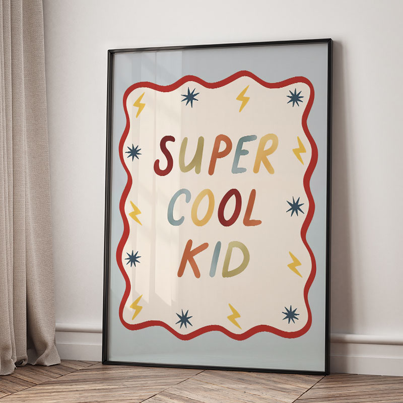 Funny Cartoon Super Cool Kid N - Baby Nursery Animal Pictures ulasan dan harga