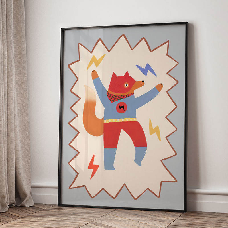 Funny Cartoon Super Cool Kid N - Baby Nursery Animal Pictures ulasan dan harga