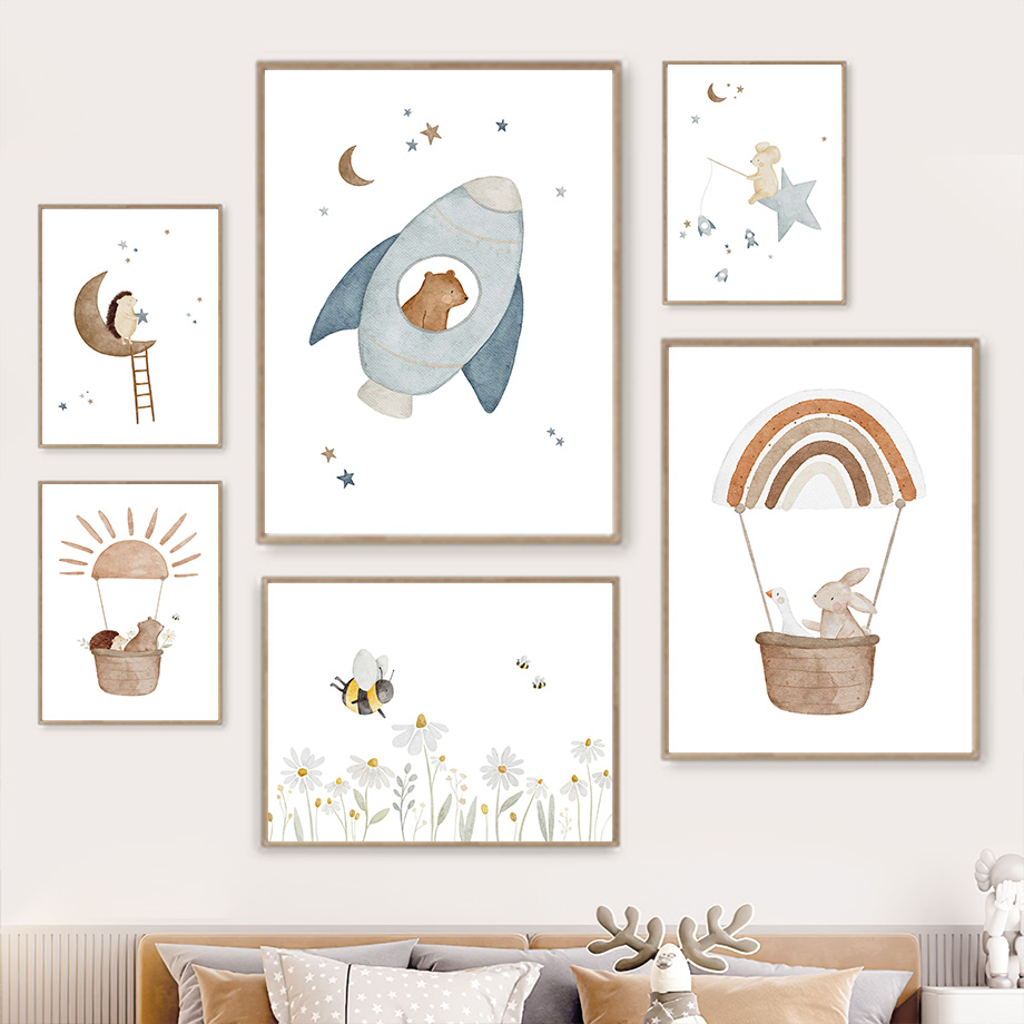 Cartoon Animals Nursery Wall A - Baby Nursery Animal Pictures ulasan dan harga